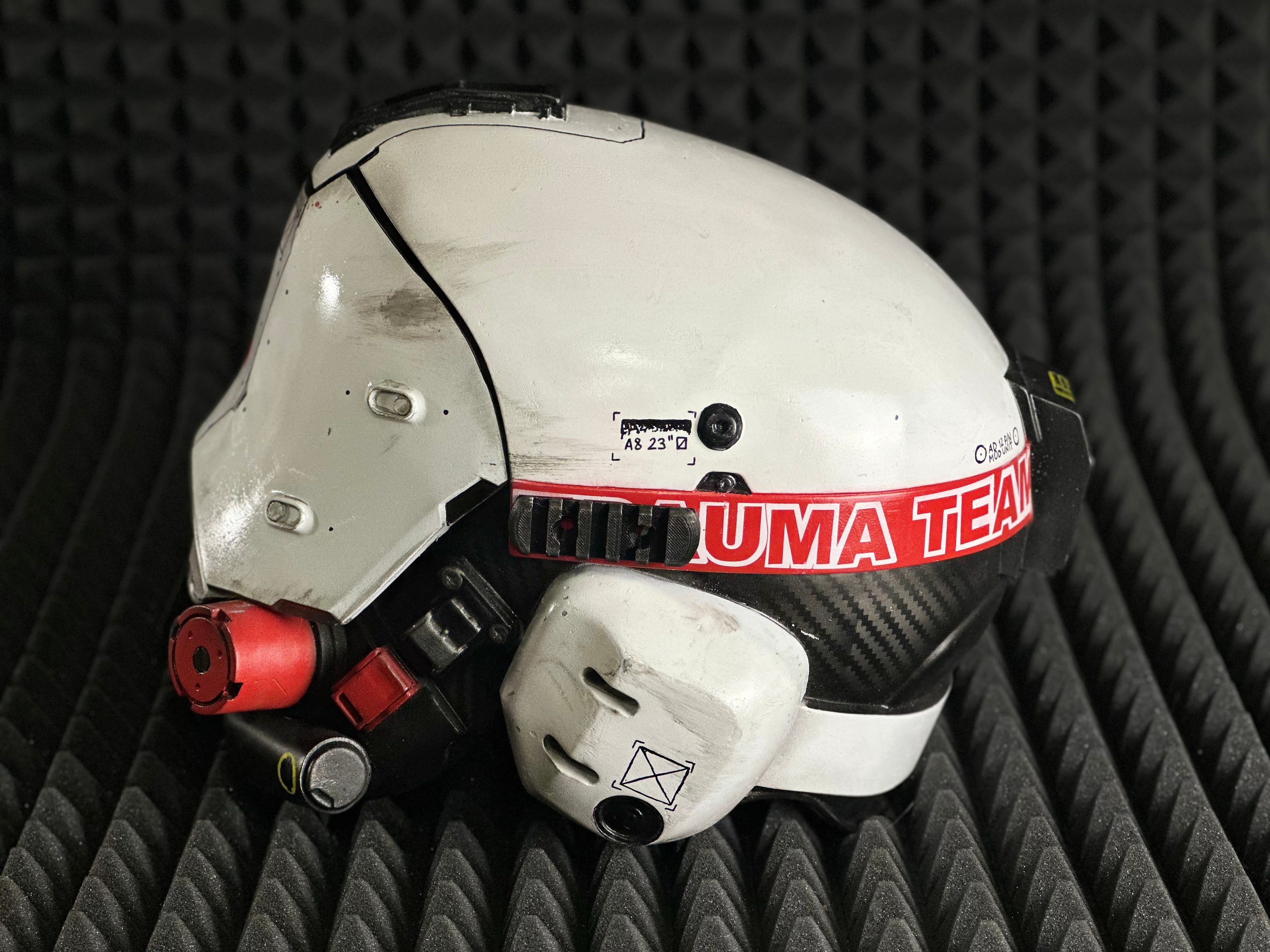 Trauma Team helmet from Cyberpunk 2077 for Cosplay and Airsoft